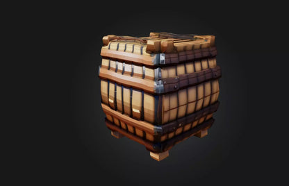 3D model Voxel Barrel VR / AR / low-poly