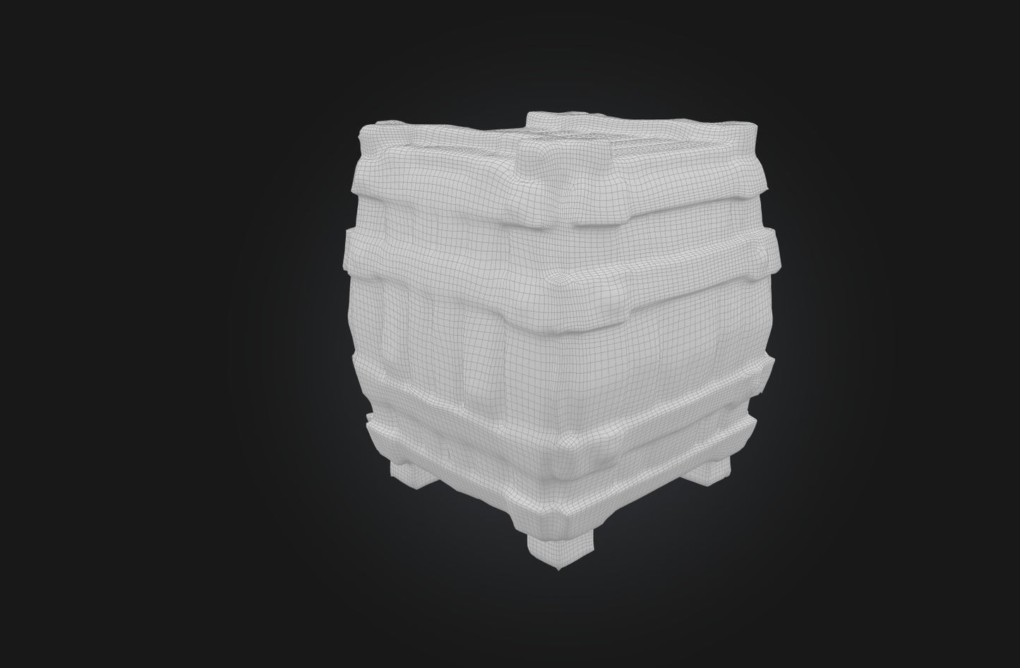 3D model Voxel Barrel VR / AR / low-poly