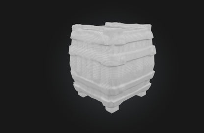 3D model Voxel Barrel VR / AR / low-poly