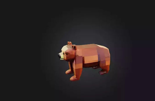3D model Voxel Bear VR / AR / low-poly
