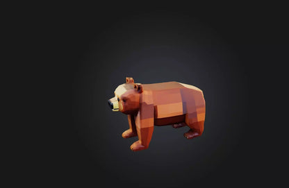 3D model Voxel Bear VR / AR / low-poly