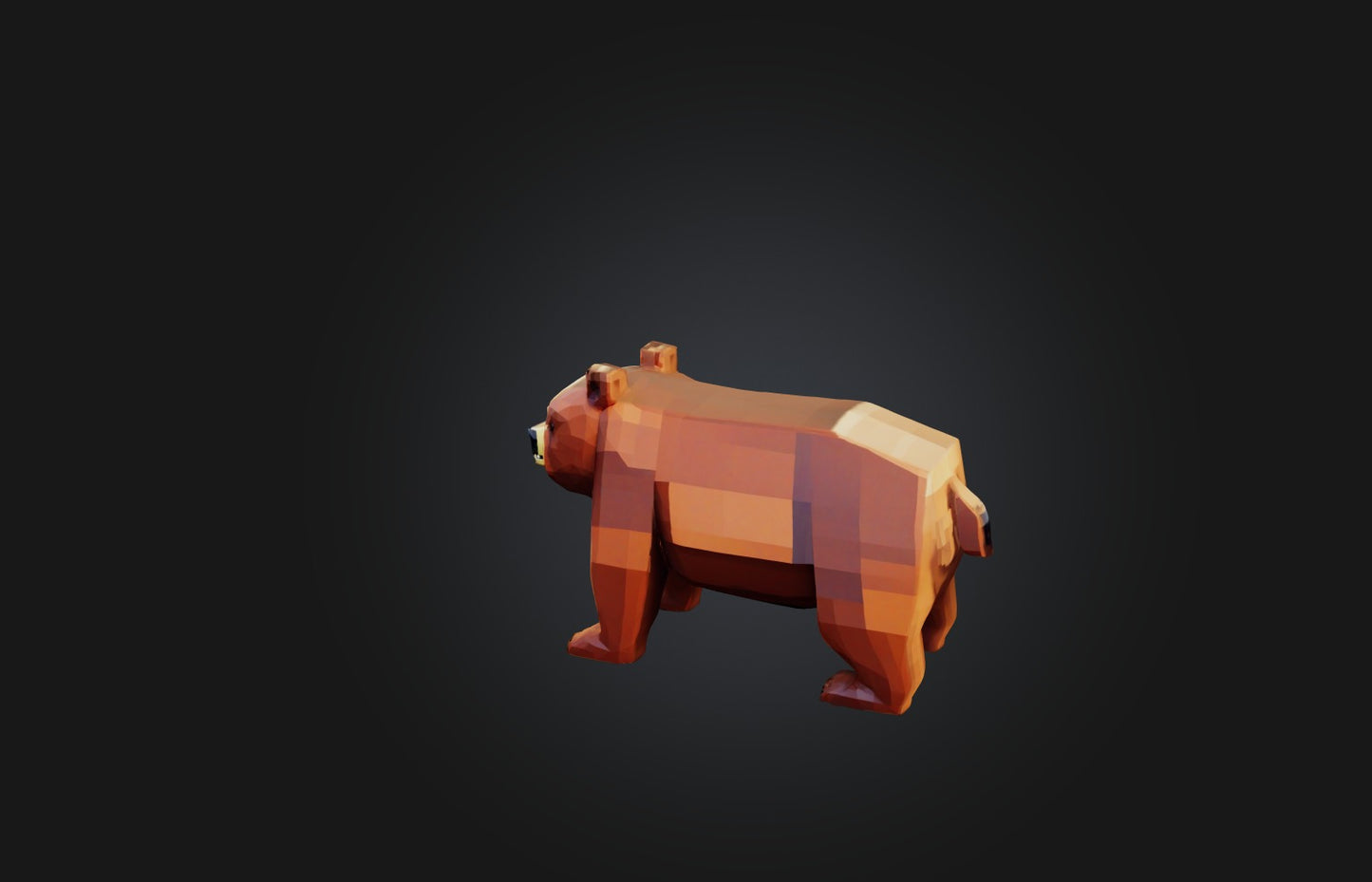 3D model Voxel Bear VR / AR / low-poly
