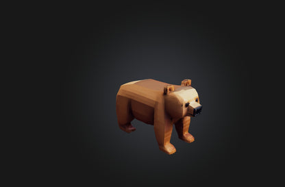 3D model Voxel Bear VR / AR / low-poly
