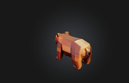 3D model Voxel Bear VR / AR / low-poly