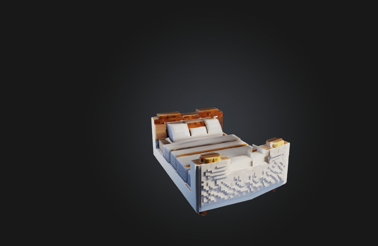3D model Voxel Bed VR / AR / low-poly