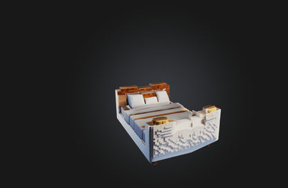 3D model Voxel Bed VR / AR / low-poly