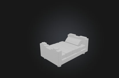 3D model Voxel Bed VR / AR / low-poly