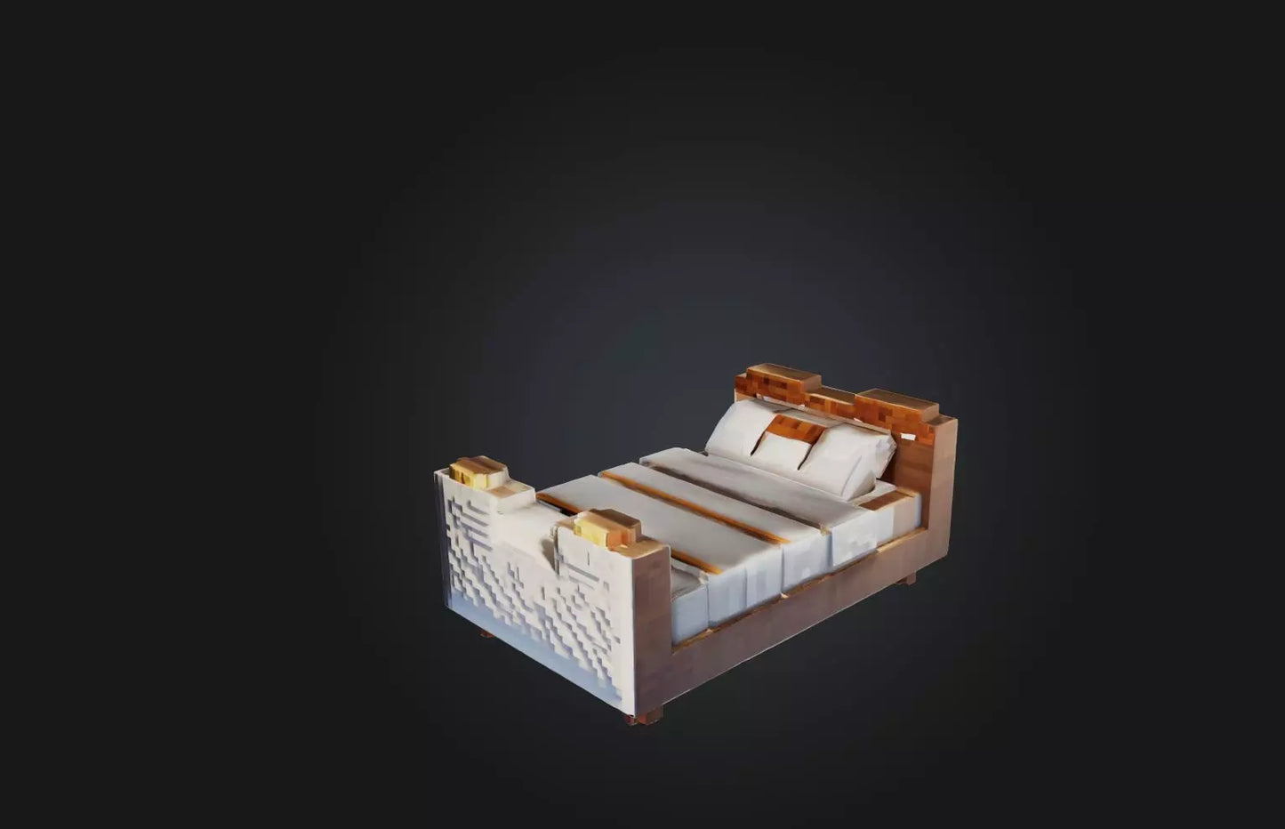 3D model Voxel Bed VR / AR / low-poly
