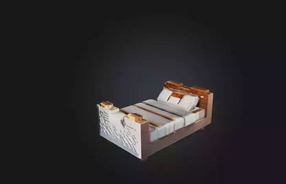 3D model Voxel Bed VR / AR / low-poly