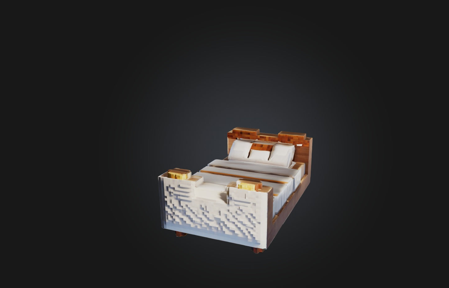 3D model Voxel Bed VR / AR / low-poly
