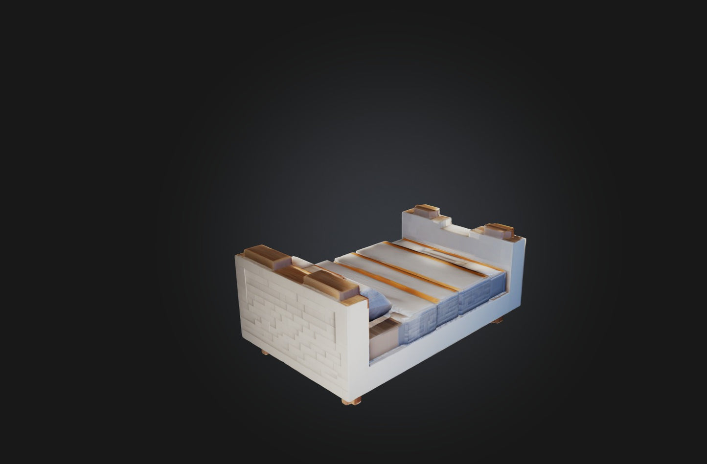 3D model Voxel Bed VR / AR / low-poly