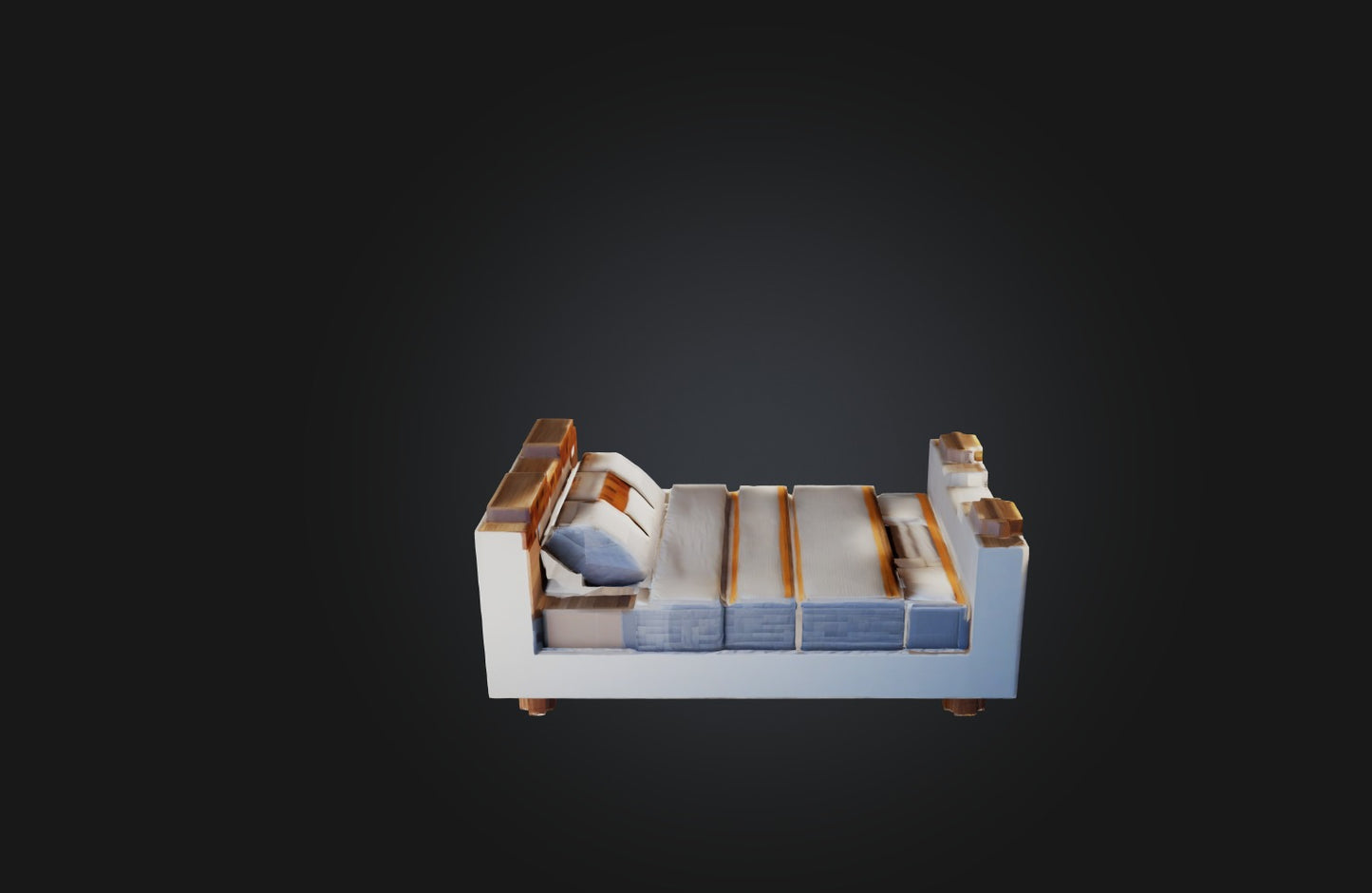 3D model Voxel Bed VR / AR / low-poly