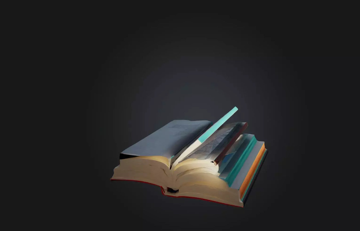 3D model Voxel Book VR / AR / low-poly