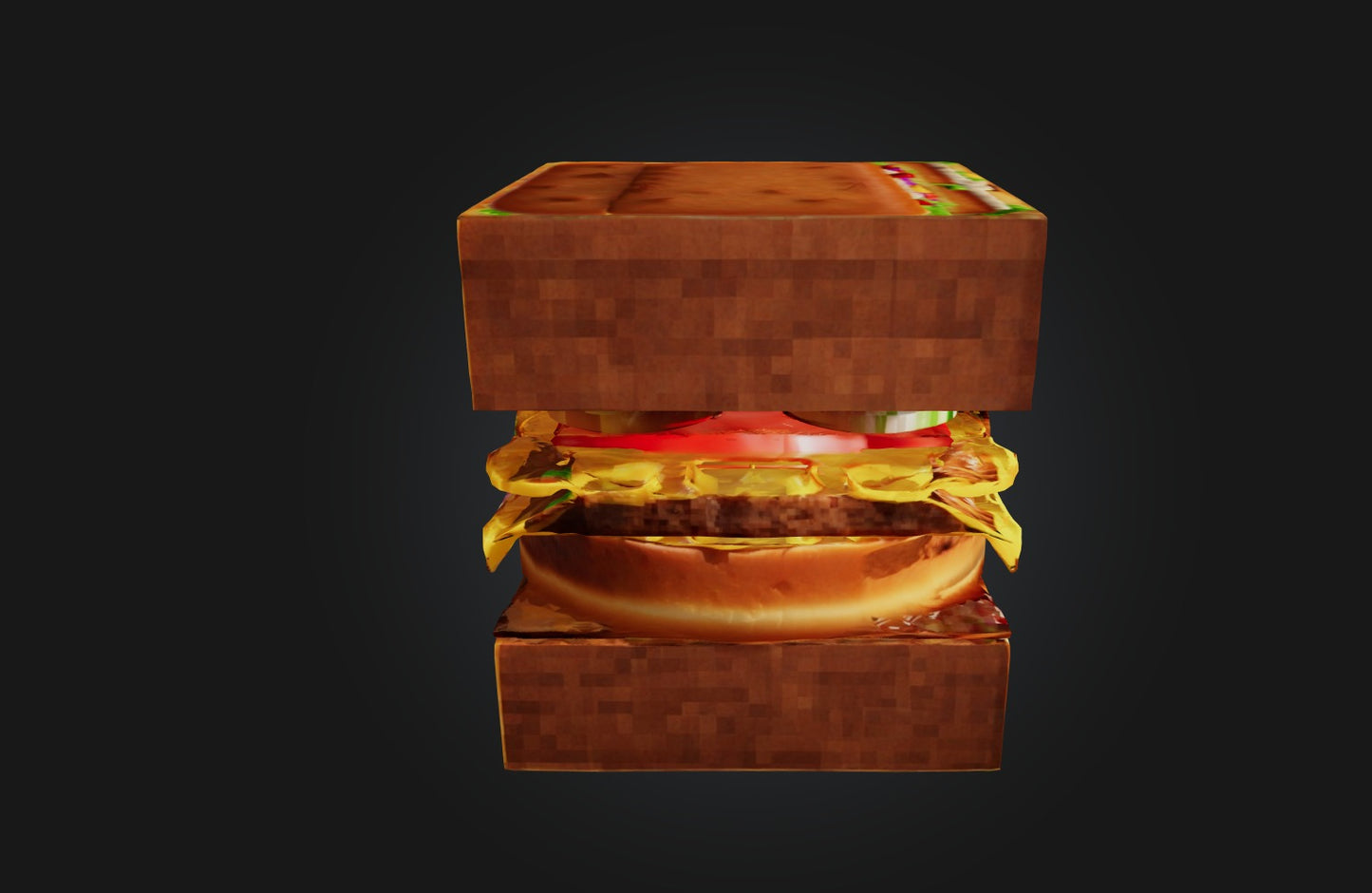 3D model Voxel Burger VR / AR / low-poly