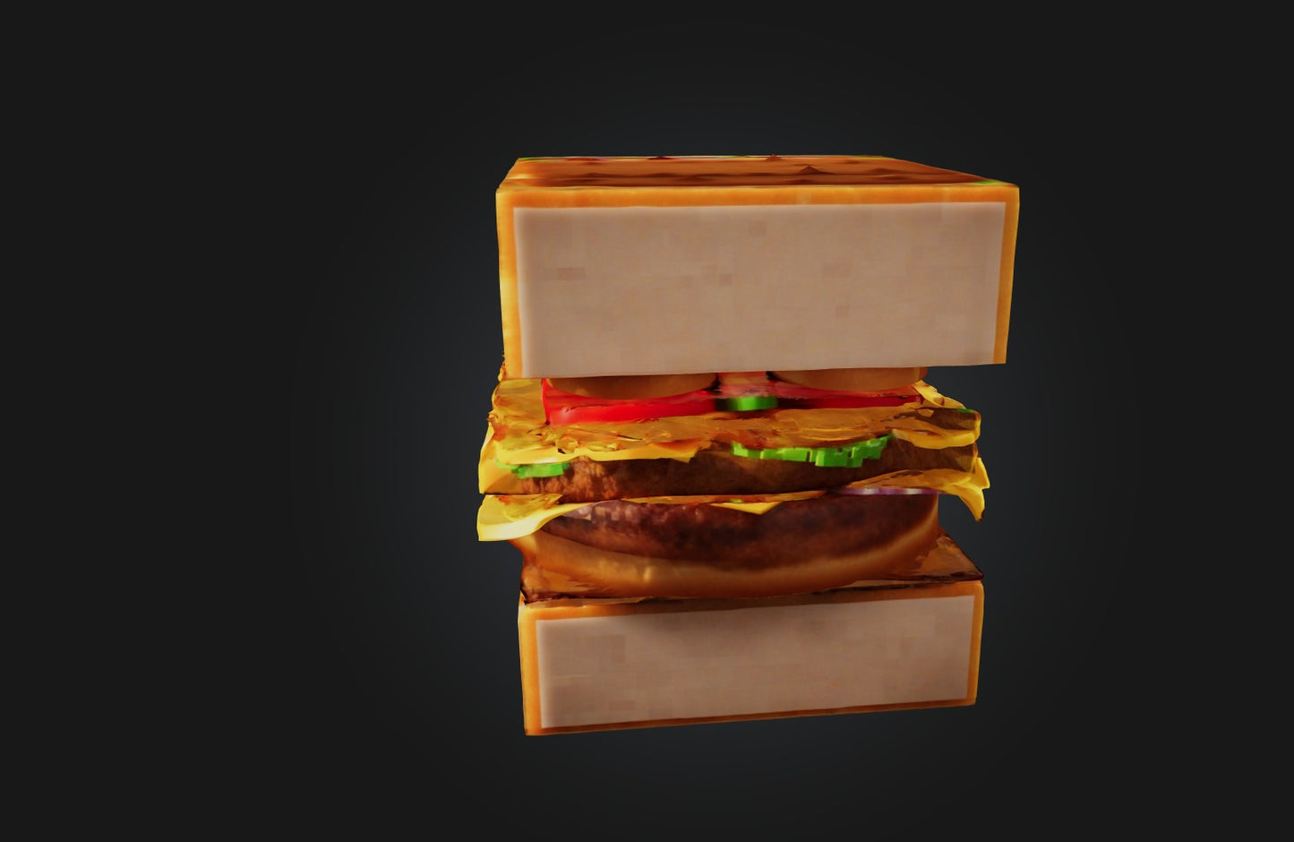 3D model Voxel Burger VR / AR / low-poly
