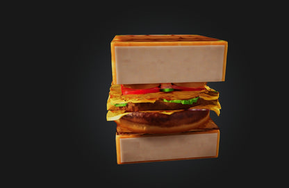 3D model Voxel Burger VR / AR / low-poly