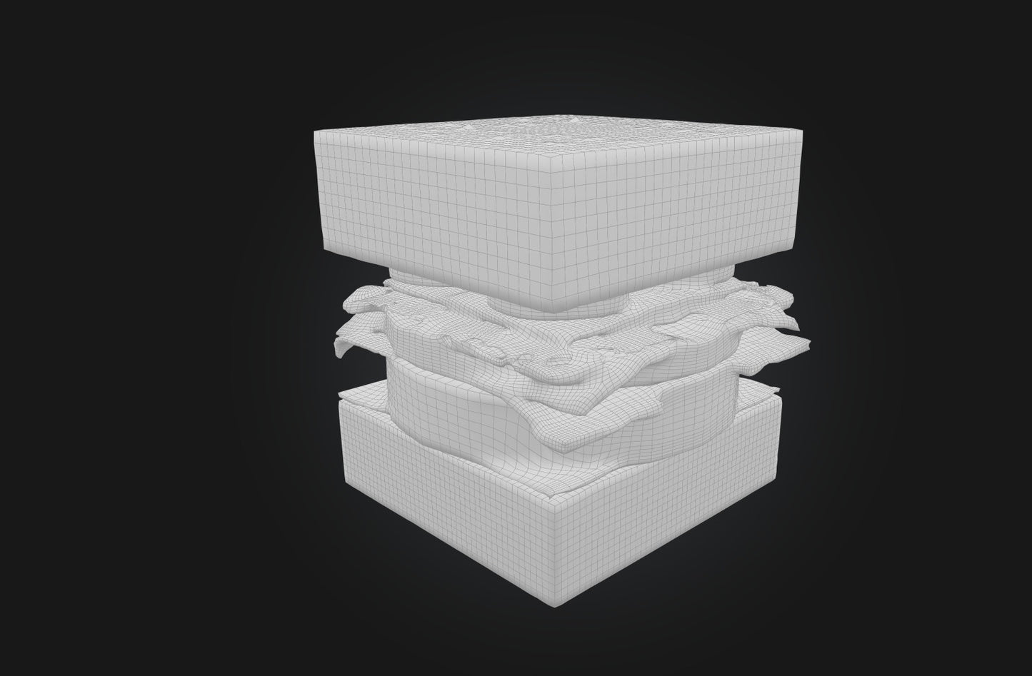 3D model Voxel Burger VR / AR / low-poly
