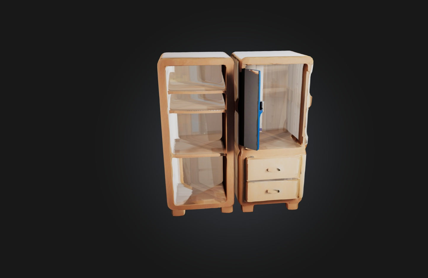 3D model Voxel Cabinet VR / AR / low-poly