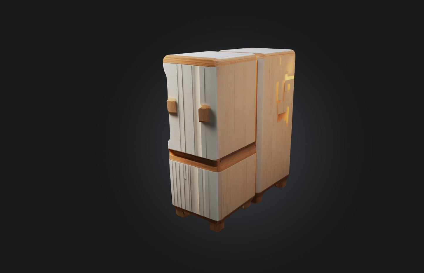 3D model Voxel Cabinet VR / AR / low-poly
