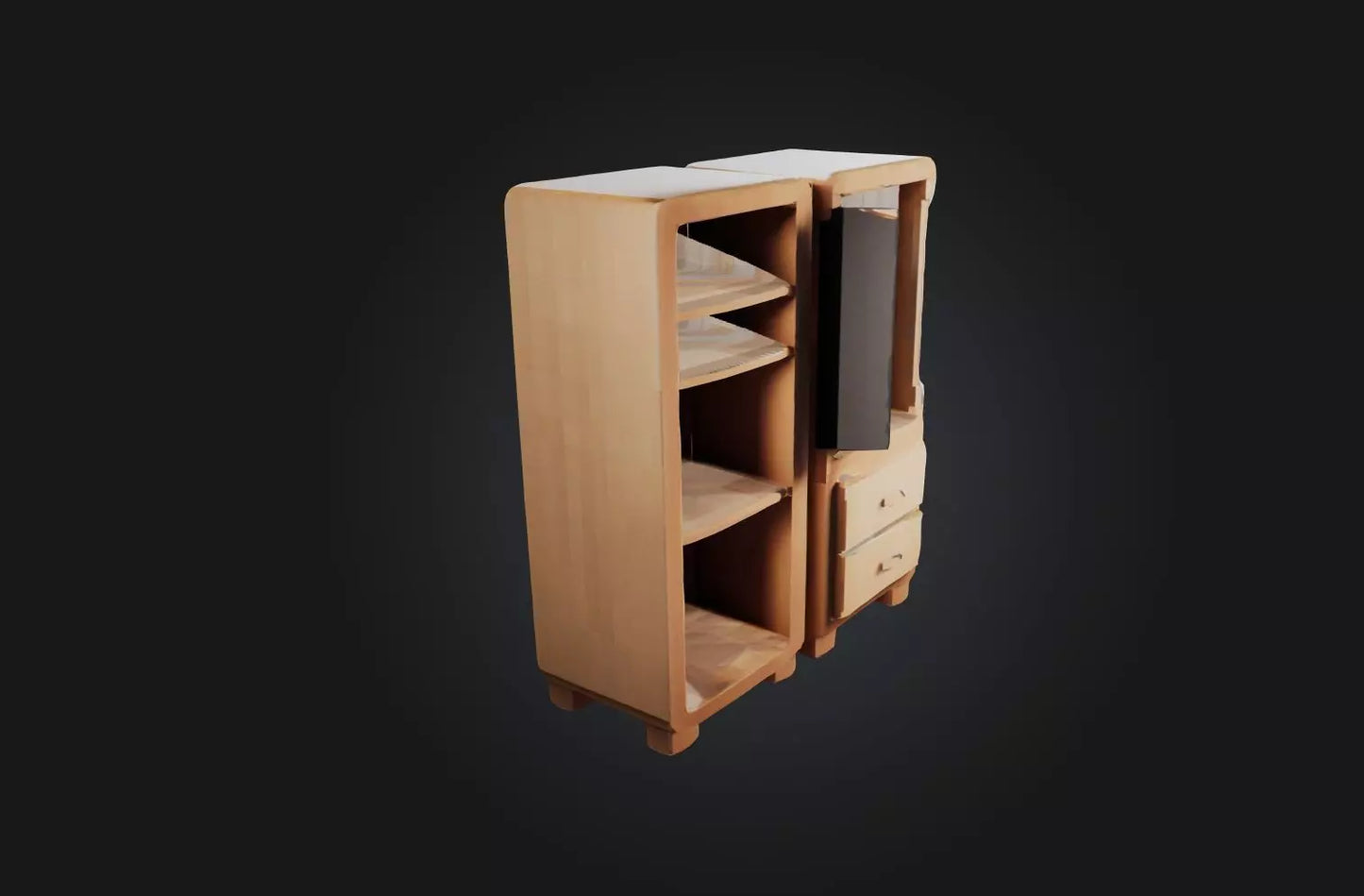 3D model Voxel Cabinet VR / AR / low-poly