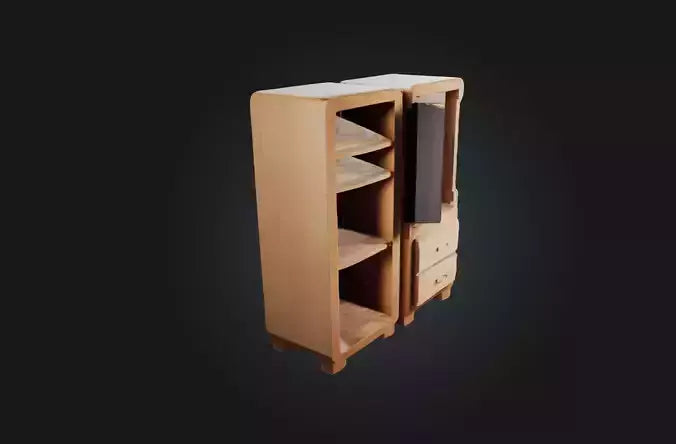 3D model Voxel Cabinet VR / AR / low-poly
