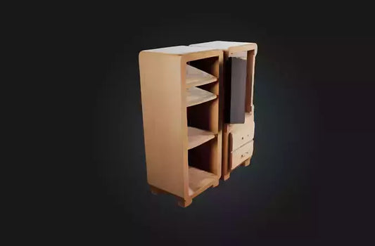 3D model Voxel Cabinet VR / AR / low-poly