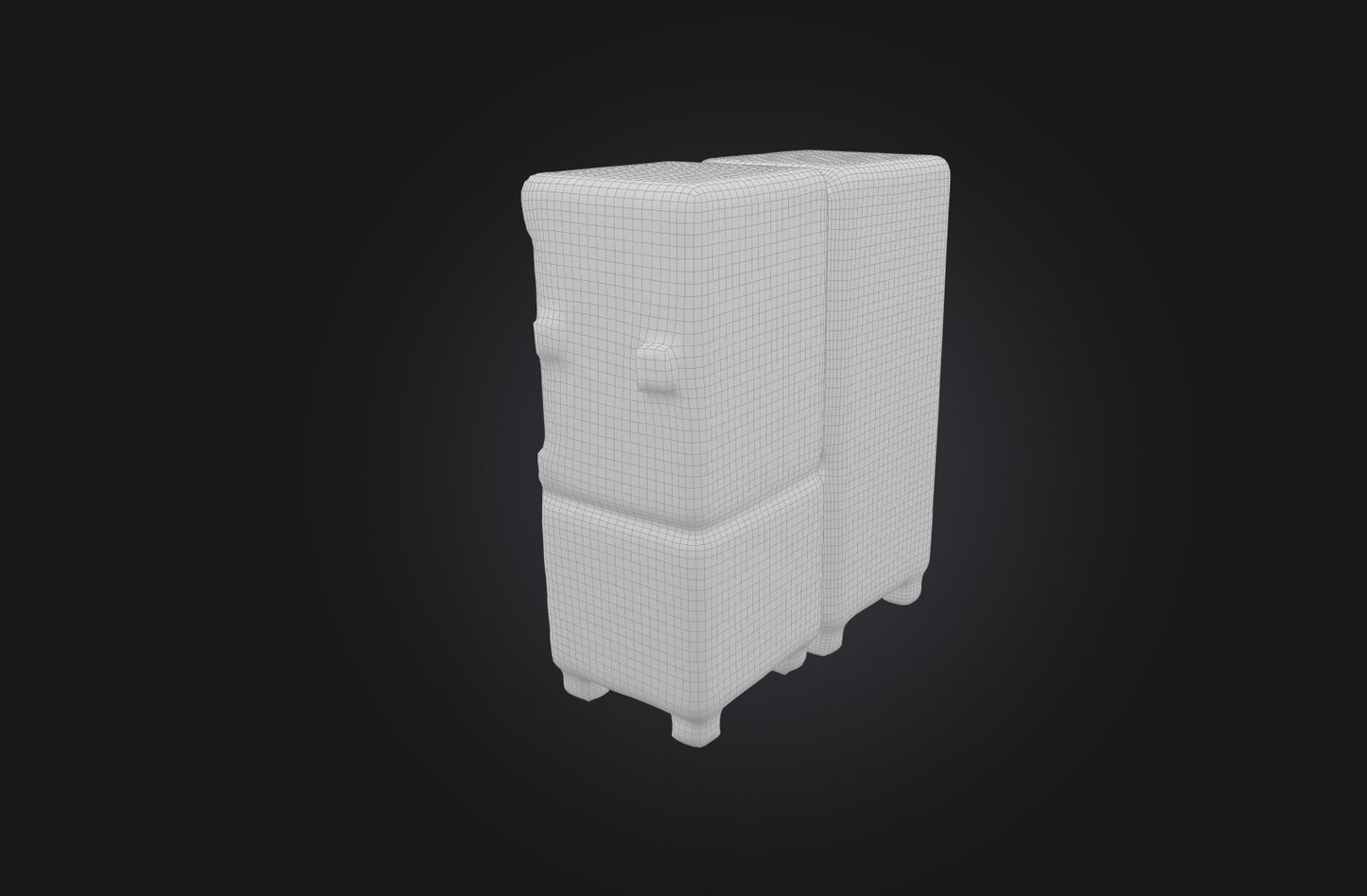 3D model Voxel Cabinet VR / AR / low-poly