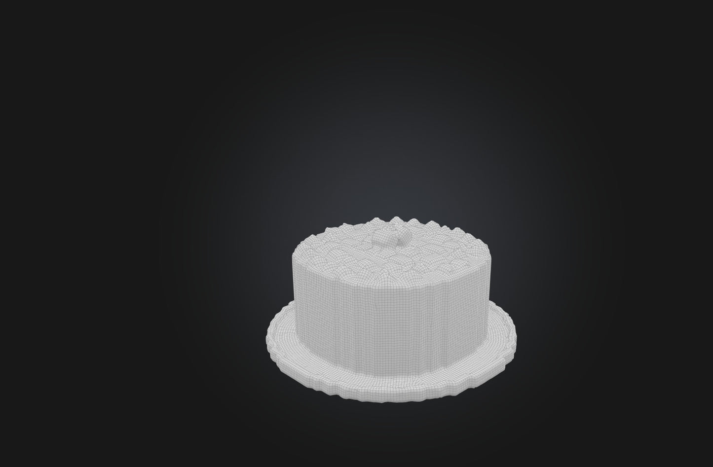 3D model Voxel Cake VR / AR / low-poly