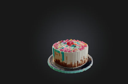 3D model Voxel Cake VR / AR / low-poly