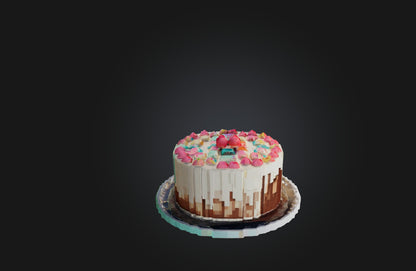 3D model Voxel Cake VR / AR / low-poly