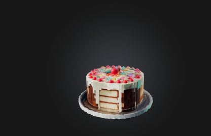 3D model Voxel Cake VR / AR / low-poly