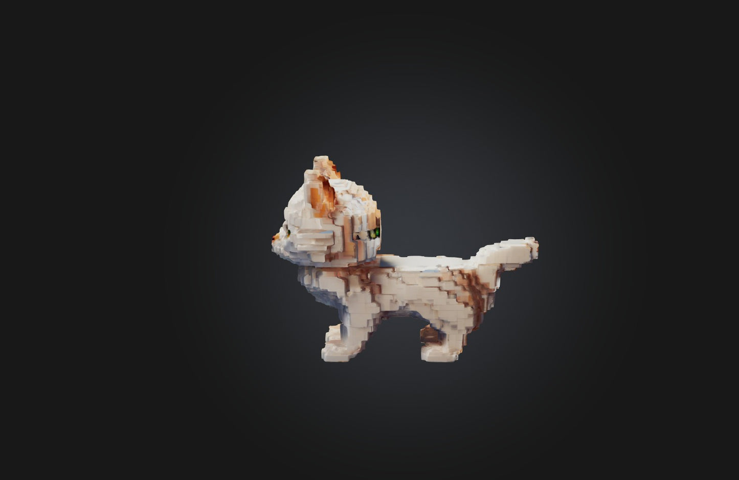 3D model Voxel Cat VR / AR / low-poly