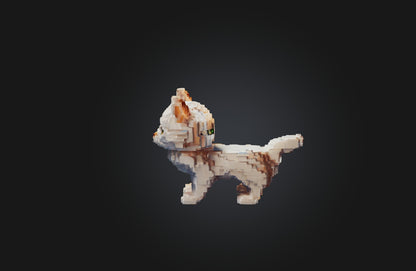 3D model Voxel Cat VR / AR / low-poly