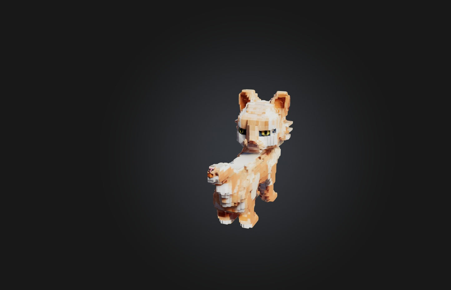 3D model Voxel Cat VR / AR / low-poly