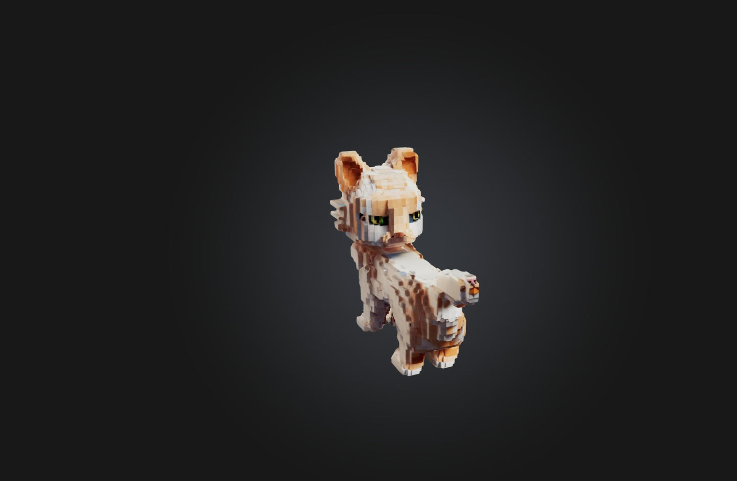 3D model Voxel Cat VR / AR / low-poly