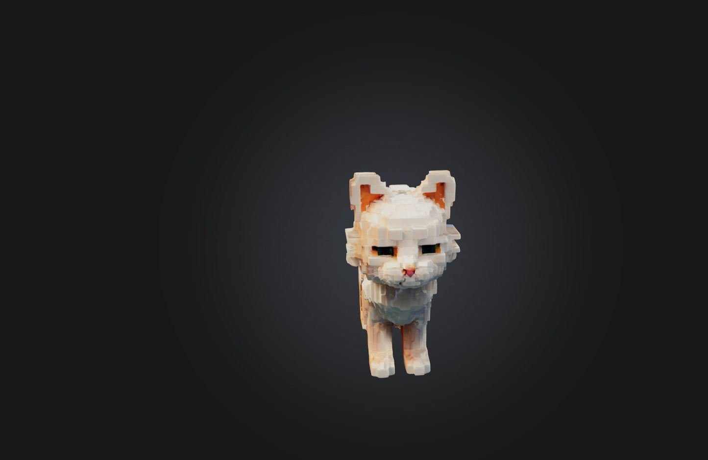 3D model Voxel Cat VR / AR / low-poly