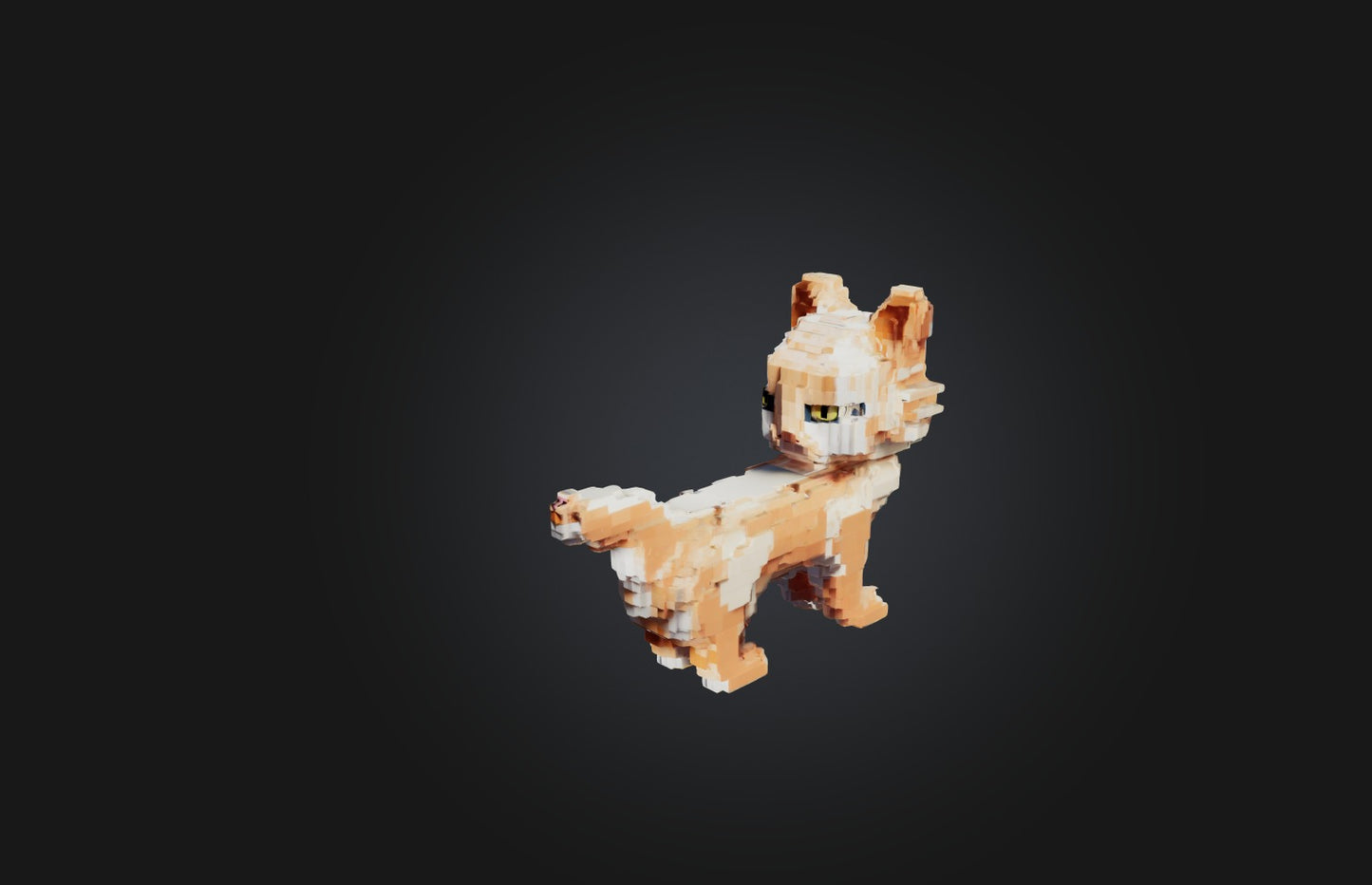 3D model Voxel Cat VR / AR / low-poly