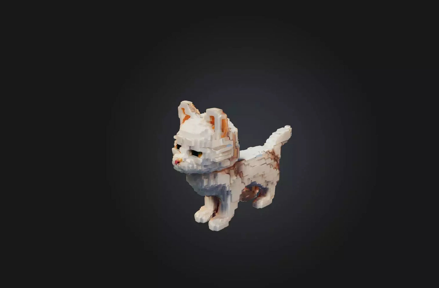 3D model Voxel Cat VR / AR / low-poly