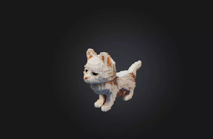 3D model Voxel Cat VR / AR / low-poly