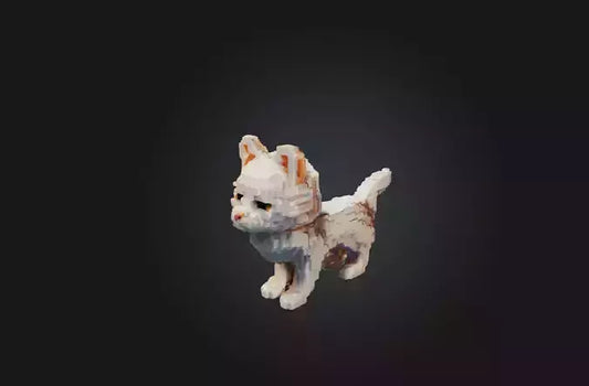 3D model Voxel Cat VR / AR / low-poly