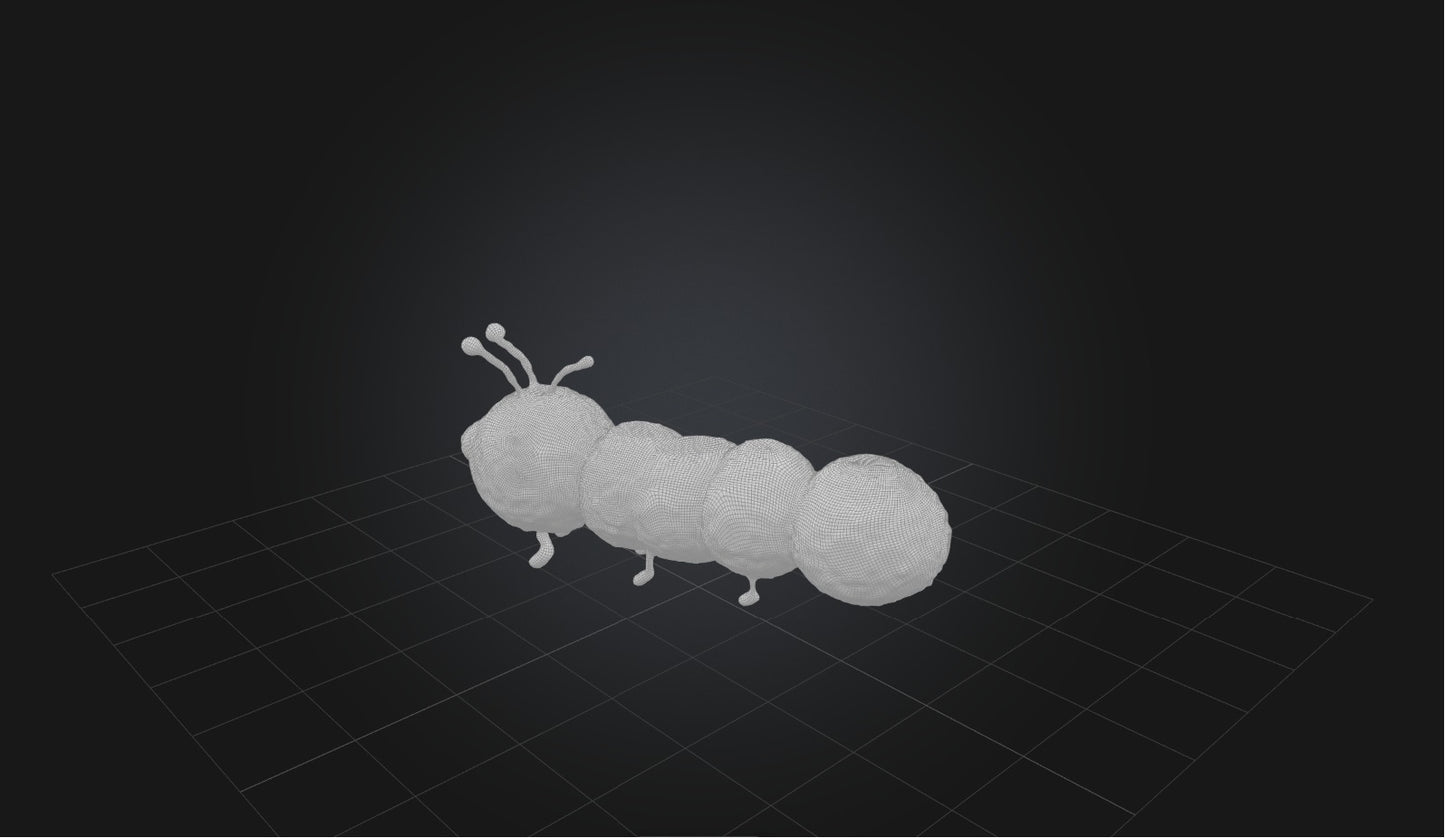 3D model Voxel Caterpillar   VR / AR / low-poly