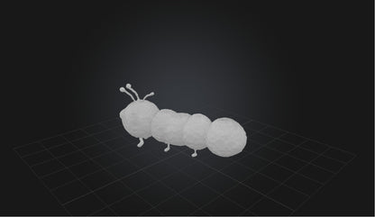 3D model Voxel Caterpillar   VR / AR / low-poly