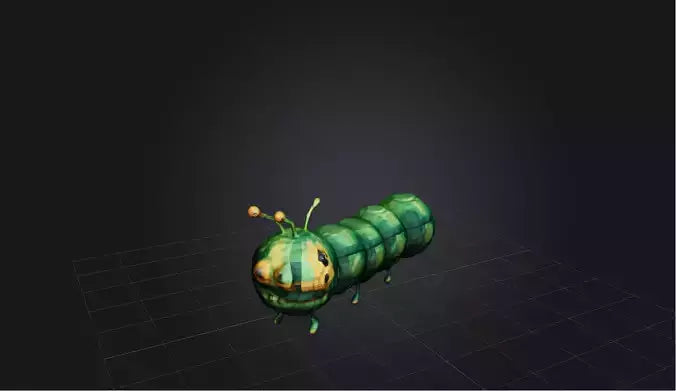 3D model Voxel Caterpillar   VR / AR / low-poly
