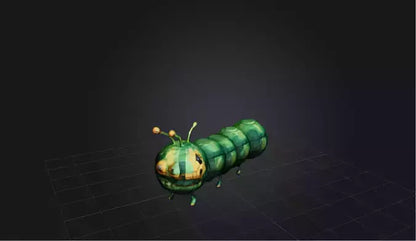 3D model Voxel Caterpillar   VR / AR / low-poly