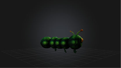 3D model Voxel Caterpillar   VR / AR / low-poly