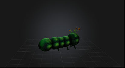3D model Voxel Caterpillar   VR / AR / low-poly