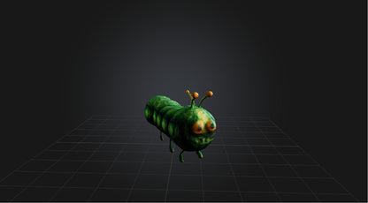 3D model Voxel Caterpillar   VR / AR / low-poly
