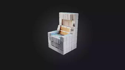 3D model Voxel Chair VR / AR / low-poly