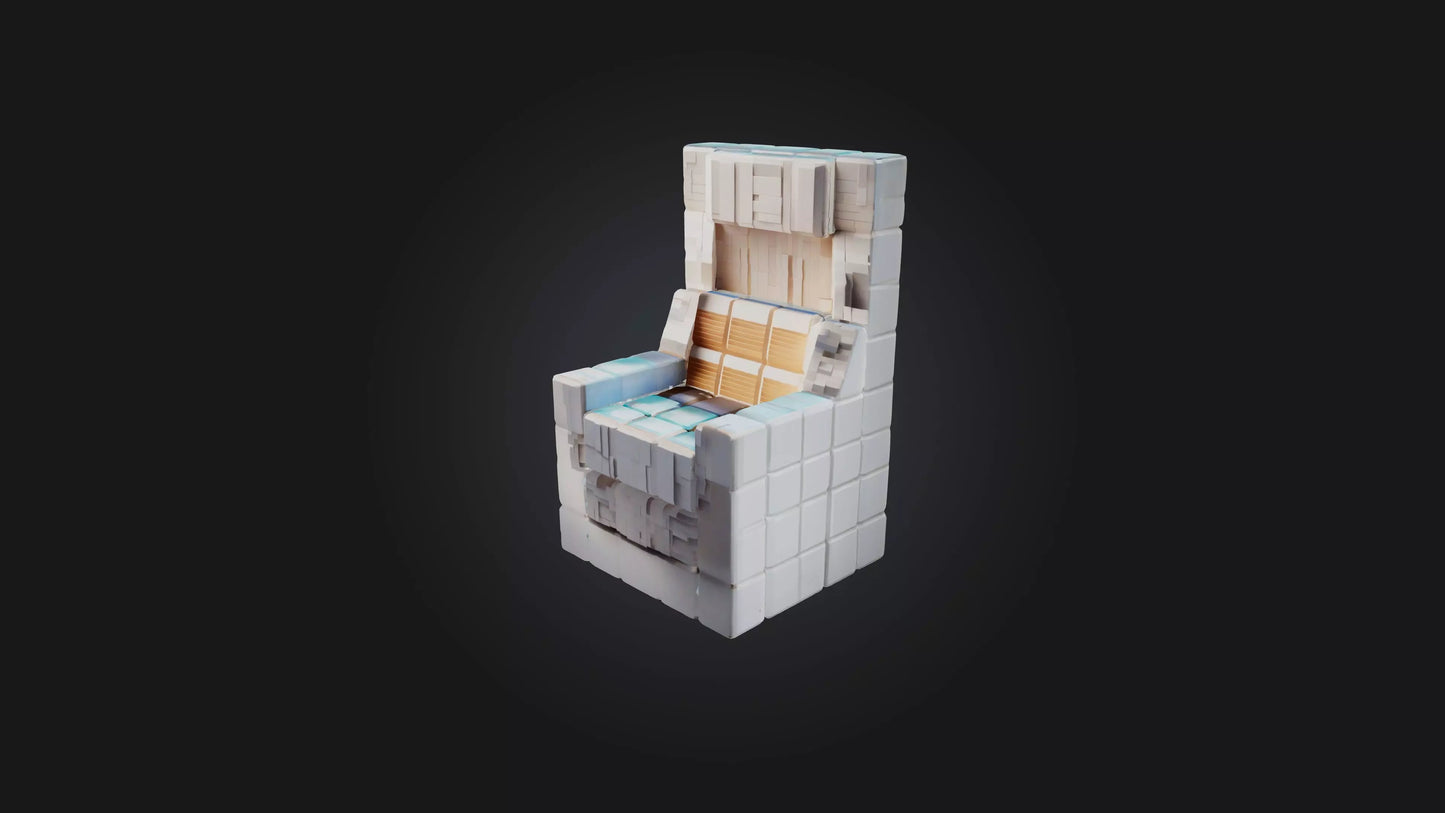 3D model Voxel Chair VR / AR / low-poly