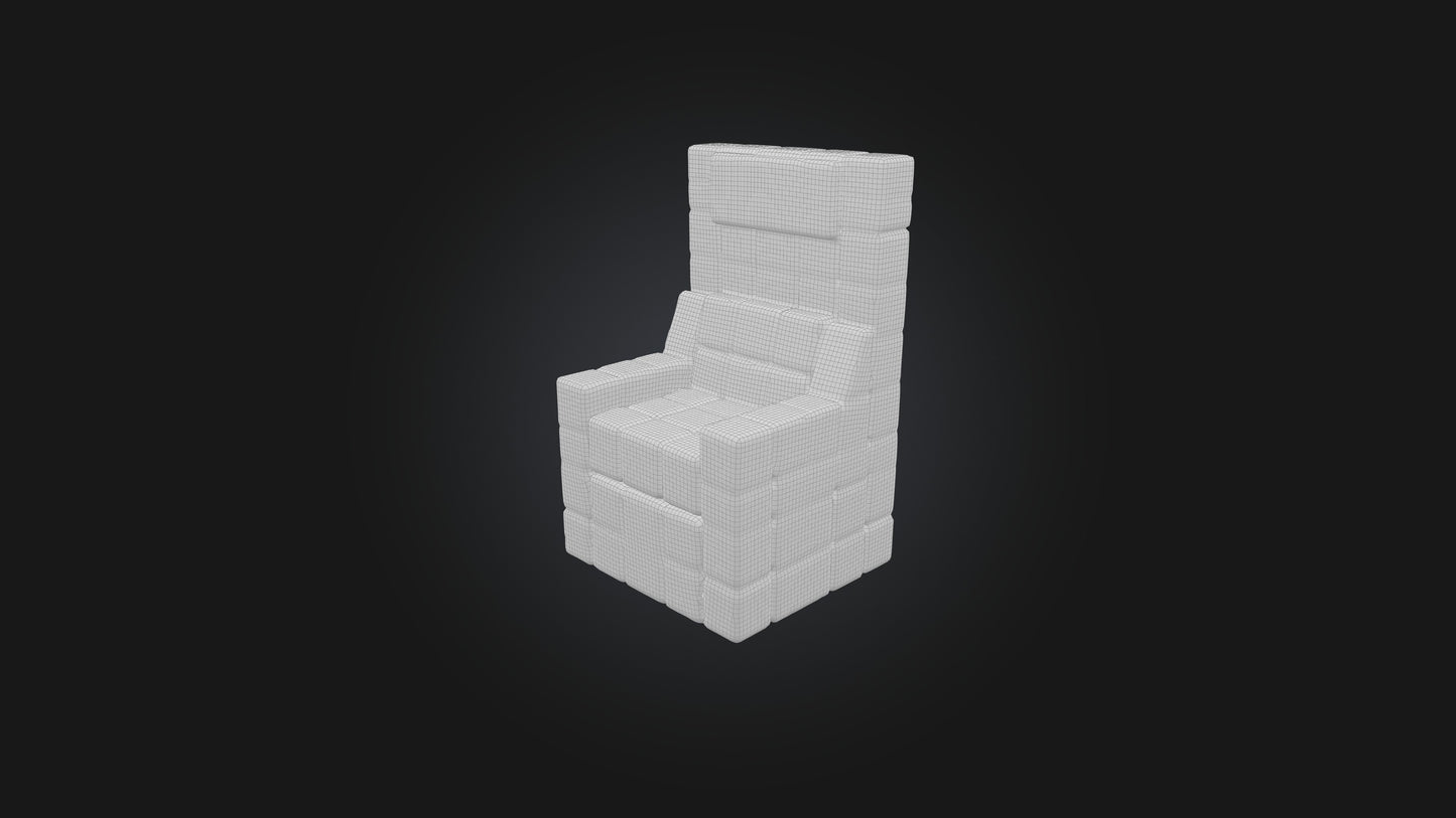 3D model Voxel Chair VR / AR / low-poly